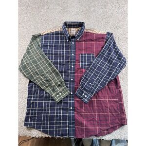 Brooks Brothers Button Down Shirt Mens XL Multicolor Shirt Plaid Color Block